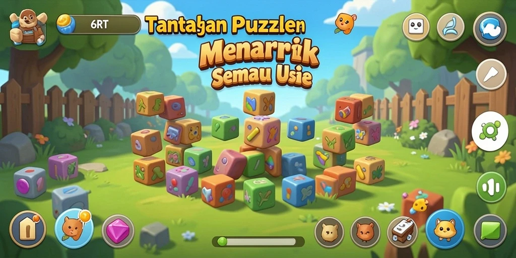 Screenshot gameplay 6RT yang menunjukkan tantangan Puzzle yang menarik.