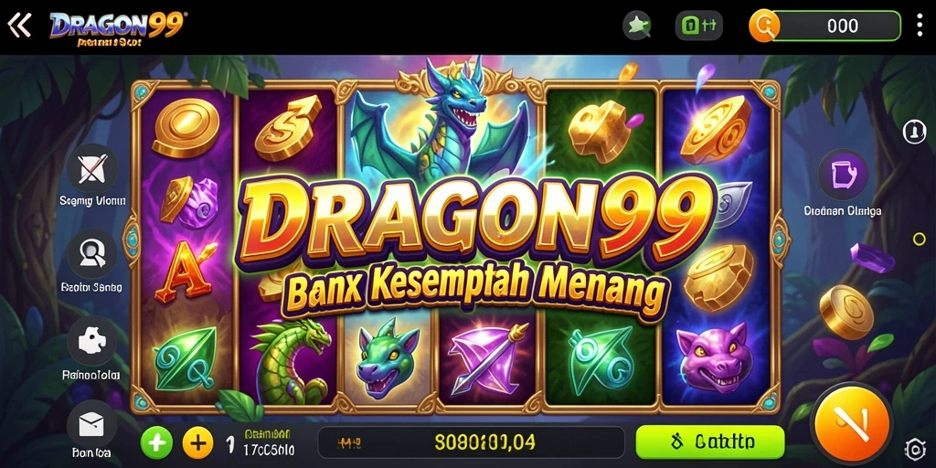 Screenshot gameplay <strong>DRAGON99</strong> menampilkan putaran slot yang menegangkan dan penuh warna.