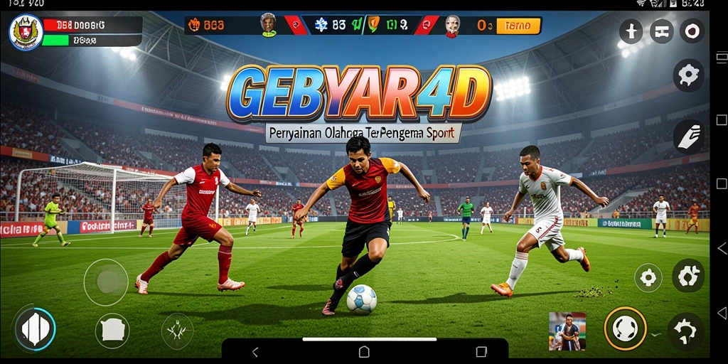 Screenshot gameplay GEBYAR4D yang menampilkan aksi olahraga seru.