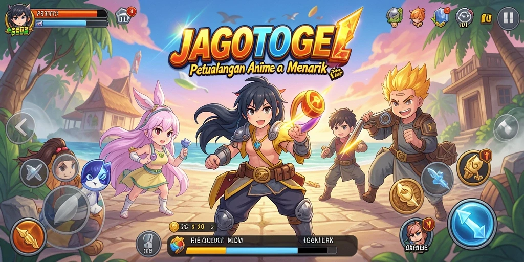 Tangkapan layar dari gameplay JAGOTOGEL yang menunjukkan aksi karakter Anime.