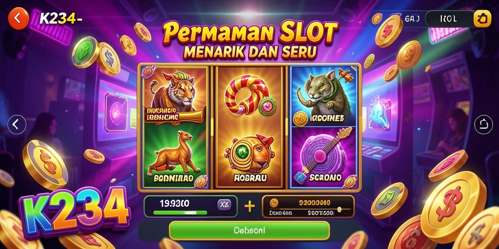 Tampilan utama gameplay seru K234 dengan simbol yang menarik.