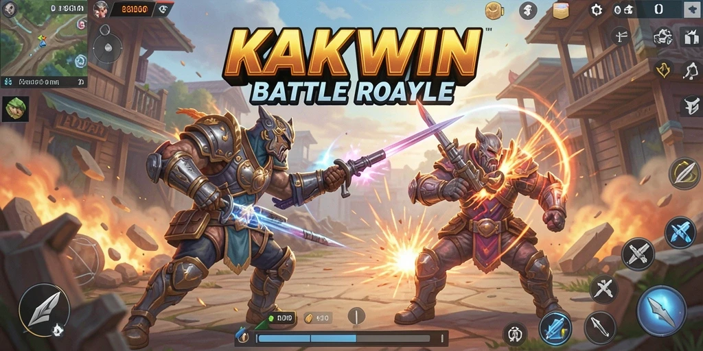 Tampilan gameplay menegangkan dalam KAKWIN di medan pertempuran.
