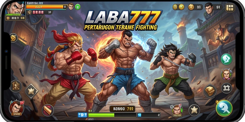 Gameplay LABA777 menunjukkan pertarungan seru dan karakter yang kuat.