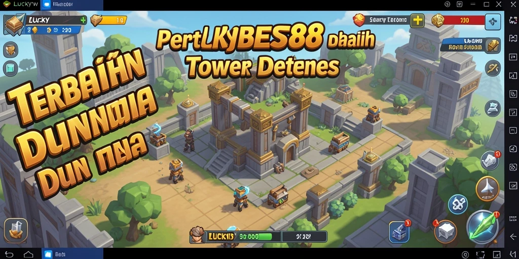 Screenshot utama LUCKYBEST88 menampilkan aksi seru dalam permainan Tower Defense.
