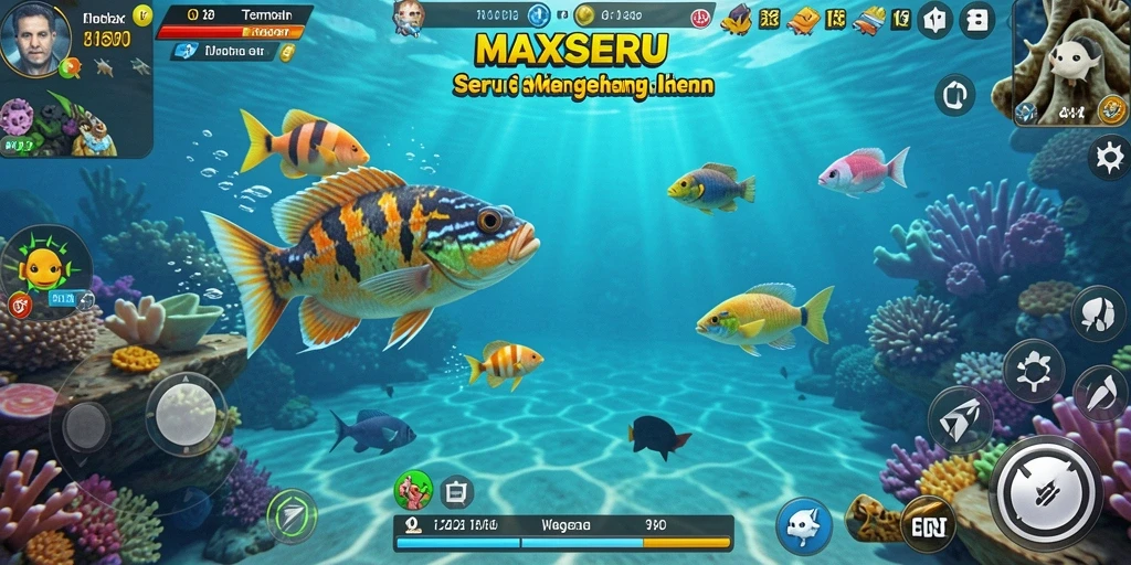 Tampilan gameplay Tembak Ikan yang penuh warna dan seru.