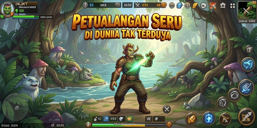 Screenshot gameplay OKJKT yang menampilkan petualangan mendebarkan.