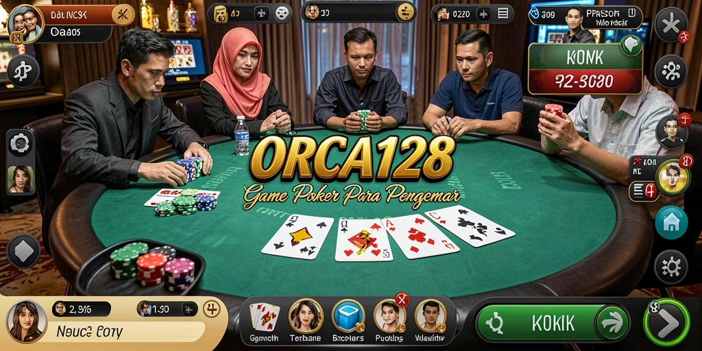 Tampilan menarik dari gameplay poker ORCA128 yang seru.