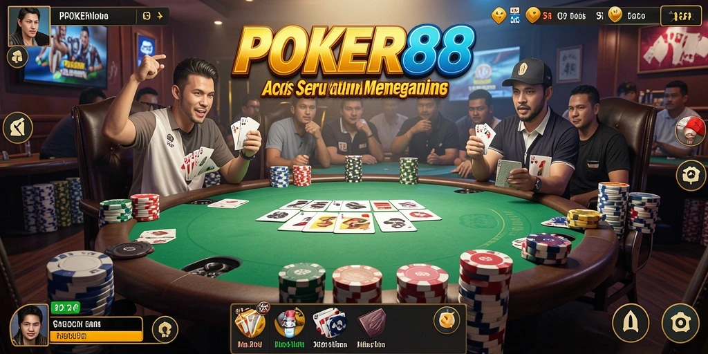 Screenshot POKER88 menunjukkan gameplay aksi yang mendebarkan dengan grafis berkualitas tinggi.