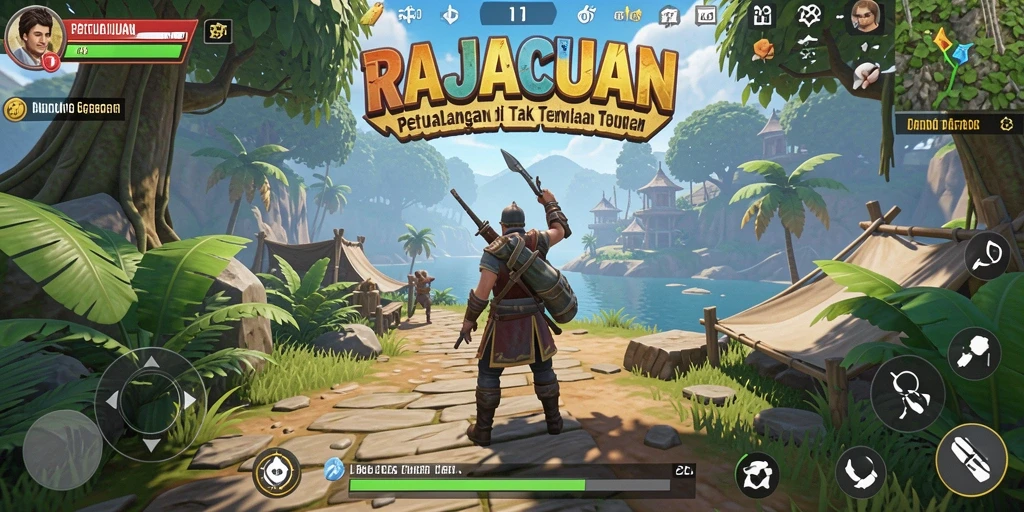 Tangkapan layar RAJACUAN yang menunjukkan aksi petualangan seru.