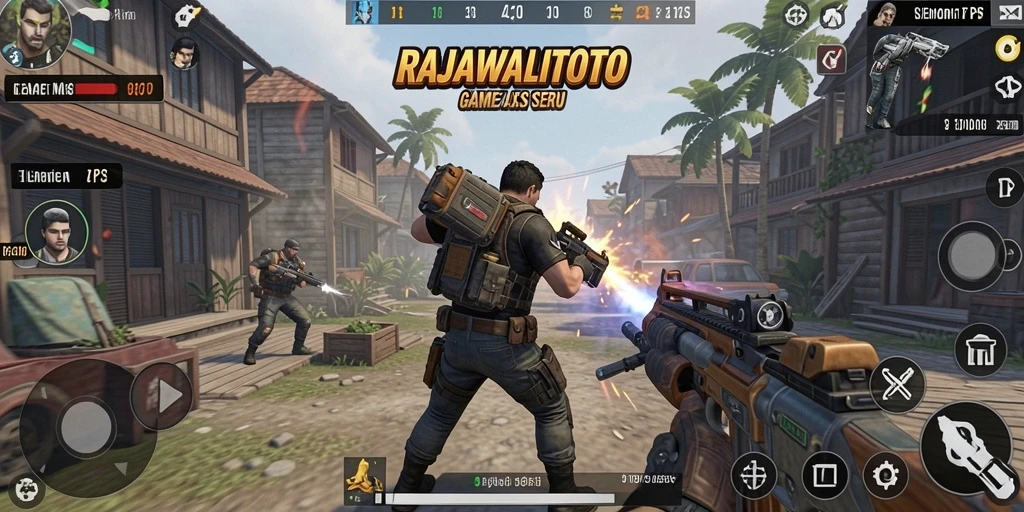 Tangkapan layar gameplay RAJAWALITOTO dengan aksi seru di medan perang.