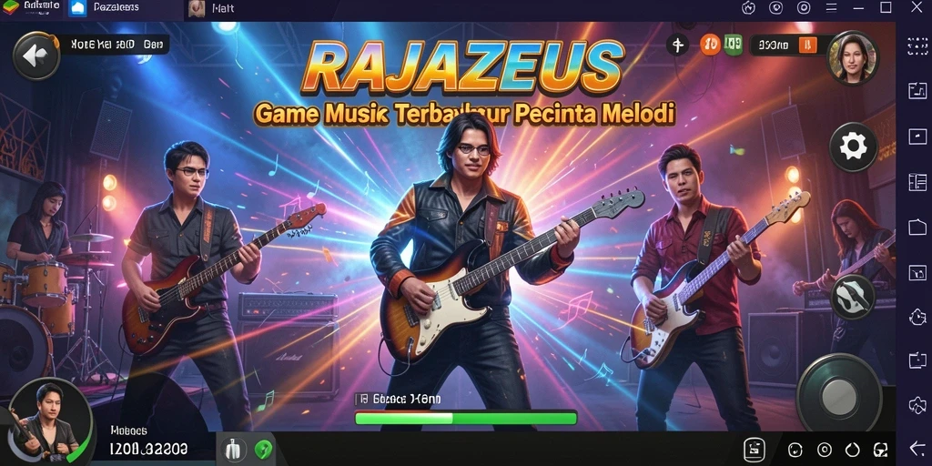 Screenshot gameplay menarik dari RAJAZEUS yang penuh melodi.