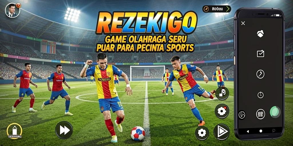 Screenshot dari gameplay REZEKIGO yang menampilkan aksi olahraga seru.