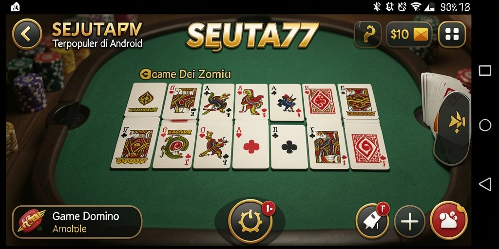 Tampilan gameplay SEJUTA77 yang menarik dalam permainan Domino.
